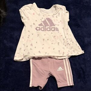 Adidas Light Pink and White Kids Set
